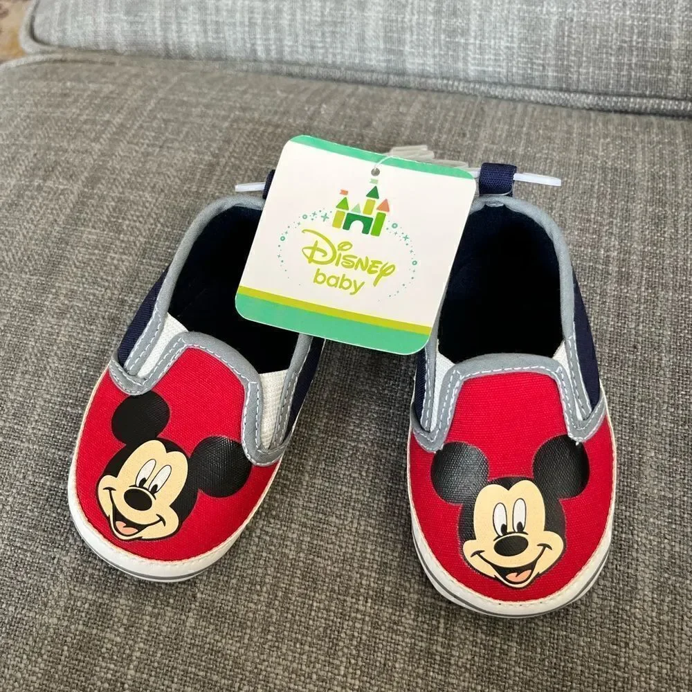 DISNEY | baby Mickey Mouse slip on shoes | 6-9 months